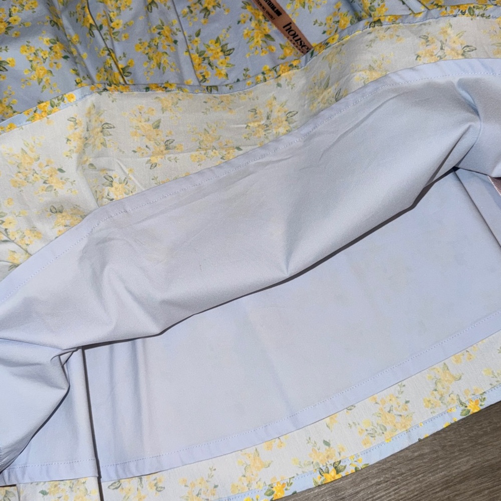 House of CB CORA Soft Blue Vintage Floral Print Cotton Midi Skirt - Picture 15 of 15